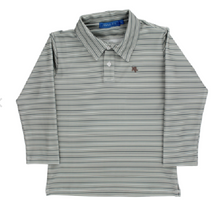 Load image into Gallery viewer, STRIPED PERFORMANCE POLO-GREY STRIPE
