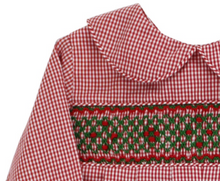 Load image into Gallery viewer, CHRISTMAS CHECK GEOMETRICS-DRESSY BUBBLE LONG RED
