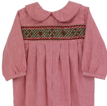 Load image into Gallery viewer, CHRISTMAS CHECK GEOMETRICS-DRESSY BUBBLE LONG RED
