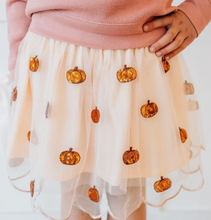 Load image into Gallery viewer, Pumpkin Sequin Scallop Tutu Skirt
