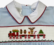 Load image into Gallery viewer, Noah - Smocked Christmas Train Bubble
