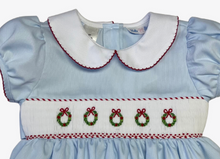 Load image into Gallery viewer, Smocked Waist Dress with Wreaths -Rose

