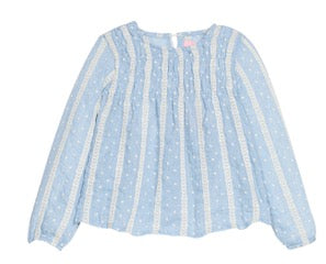 Anita Top - Sky Dobby Stripe