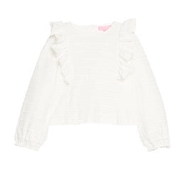 Ruffle Blouse - White Scallop