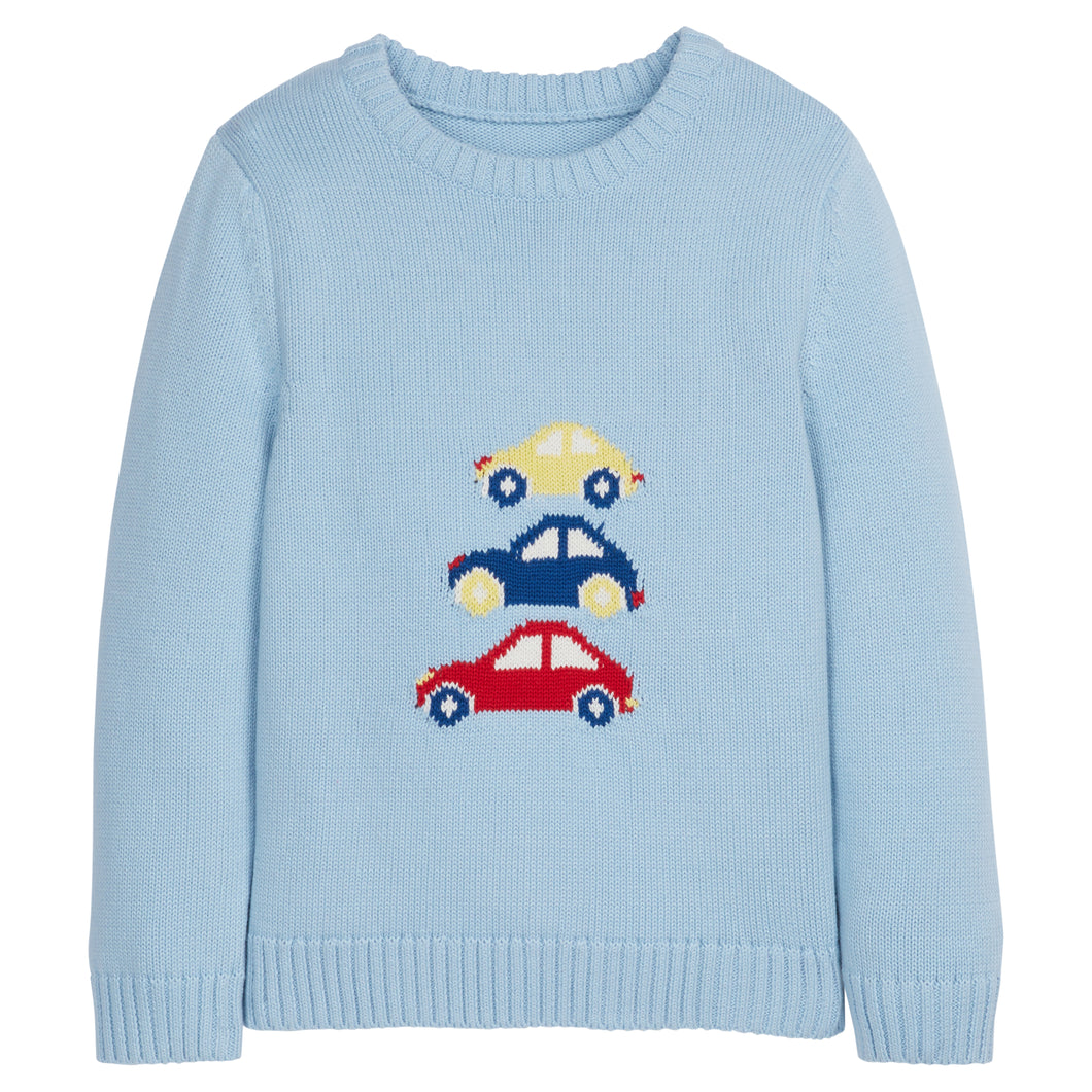 Intarsia Sweater - Stacked Cars