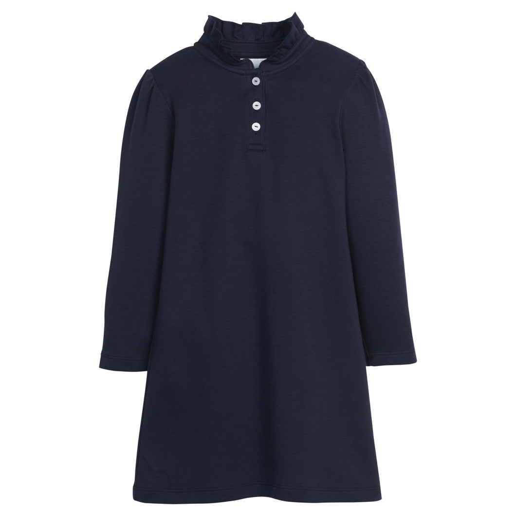 Long Sleeve Hastings Polo Dress - Navy