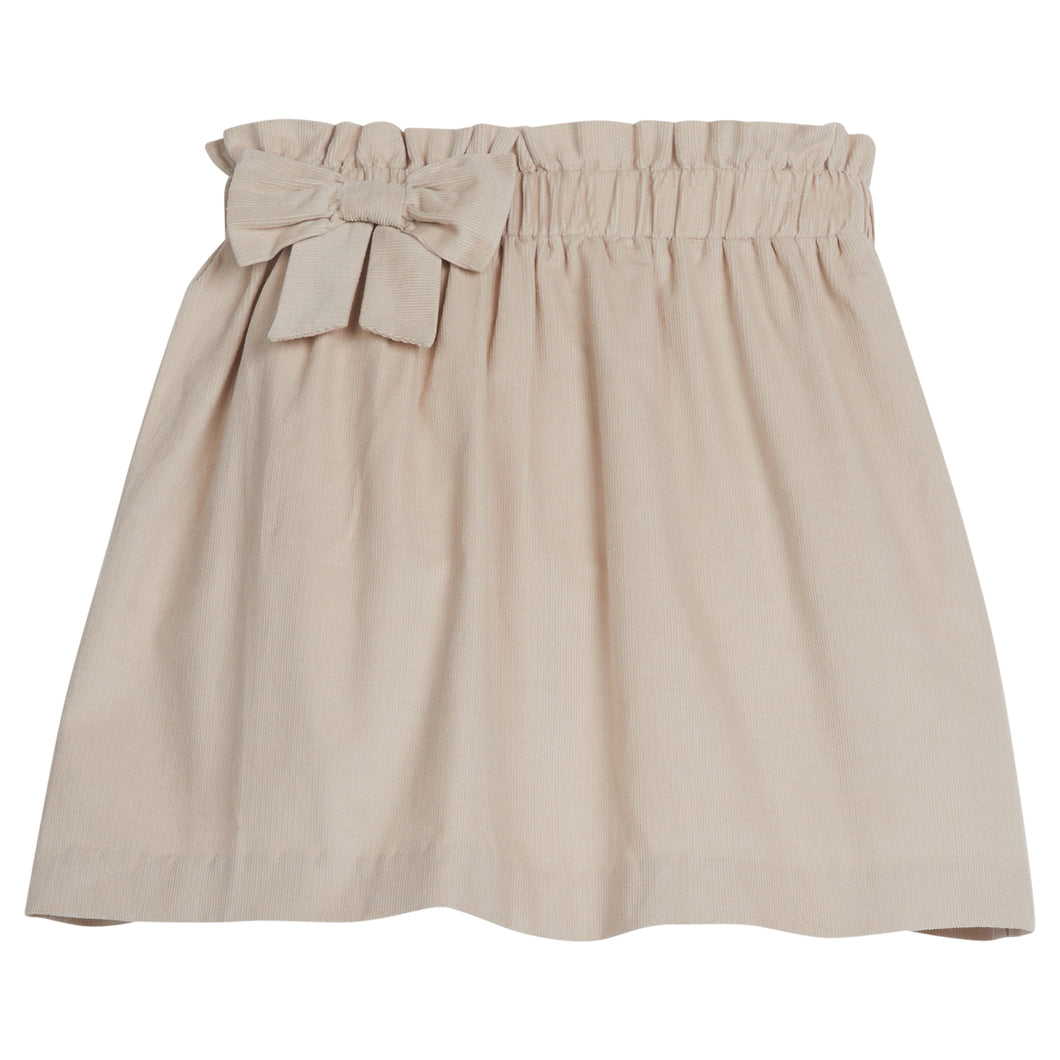 Paperbag Bow Skirt - Stone Corduroy