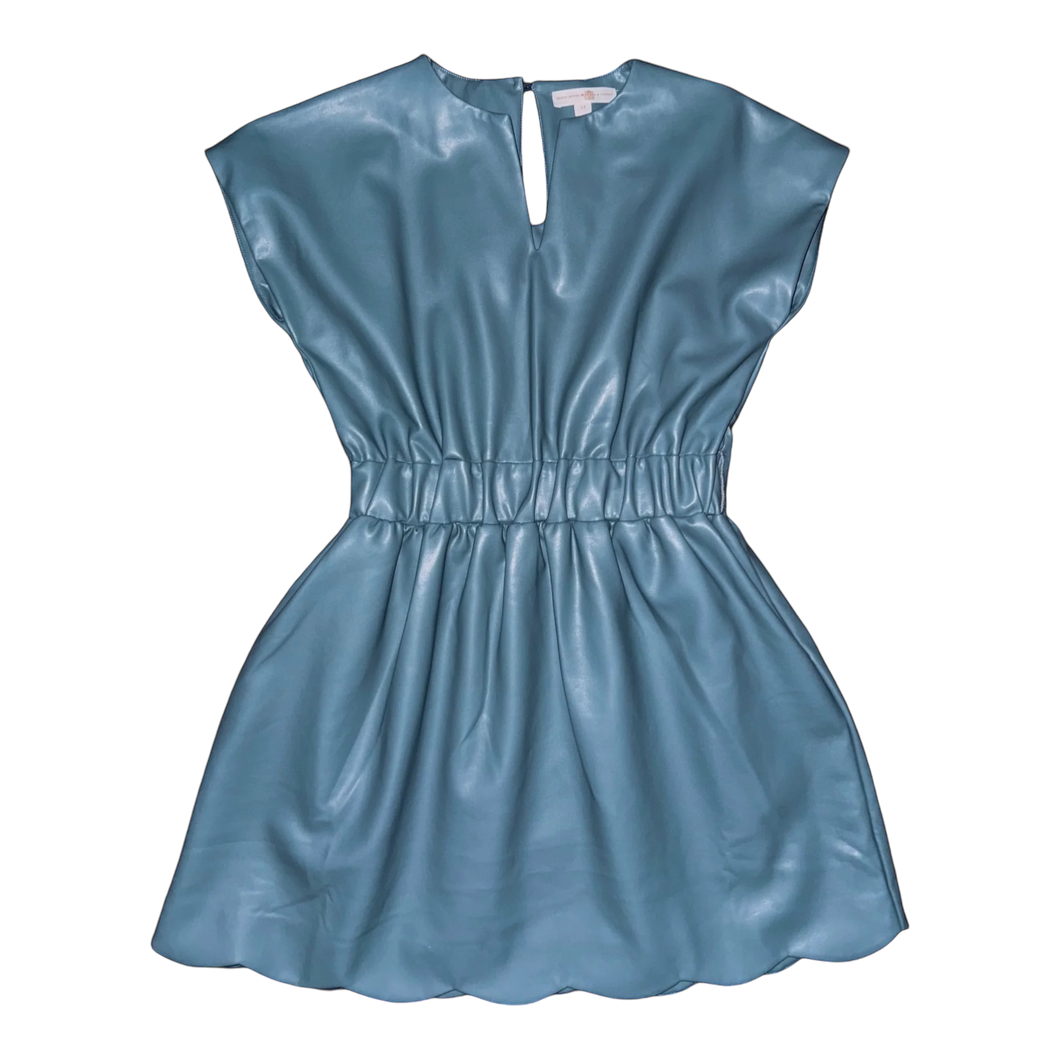 McKenna Dress - Slate Blue Leather