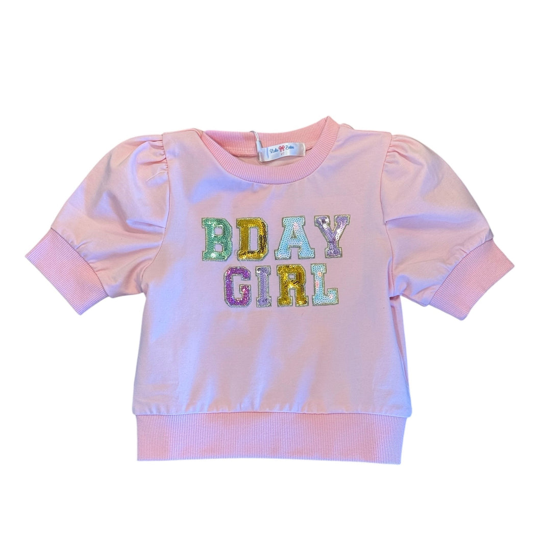 Lily Birthday Puff Shirt - Pink