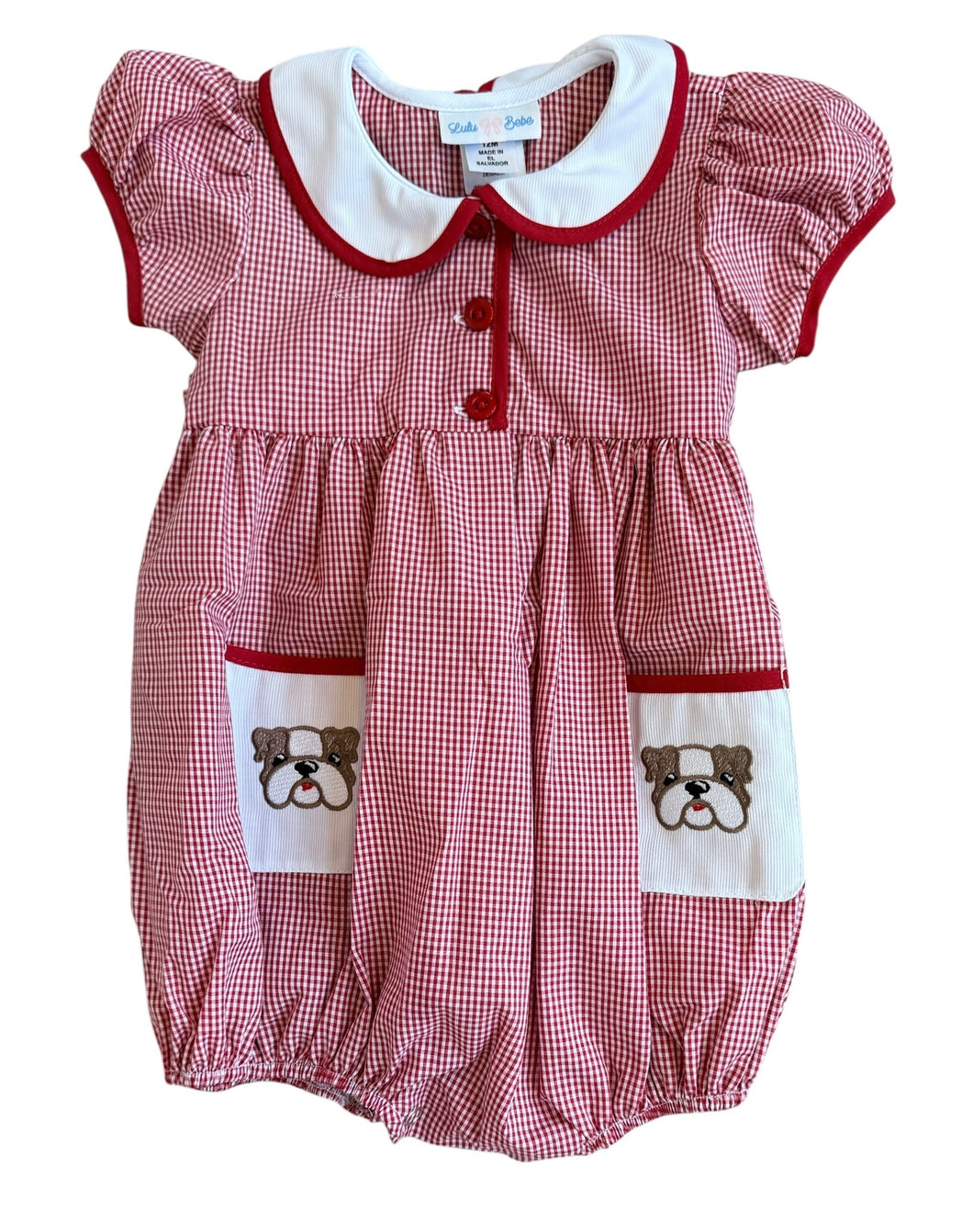 Bulldog Embroidered Girl Bubble