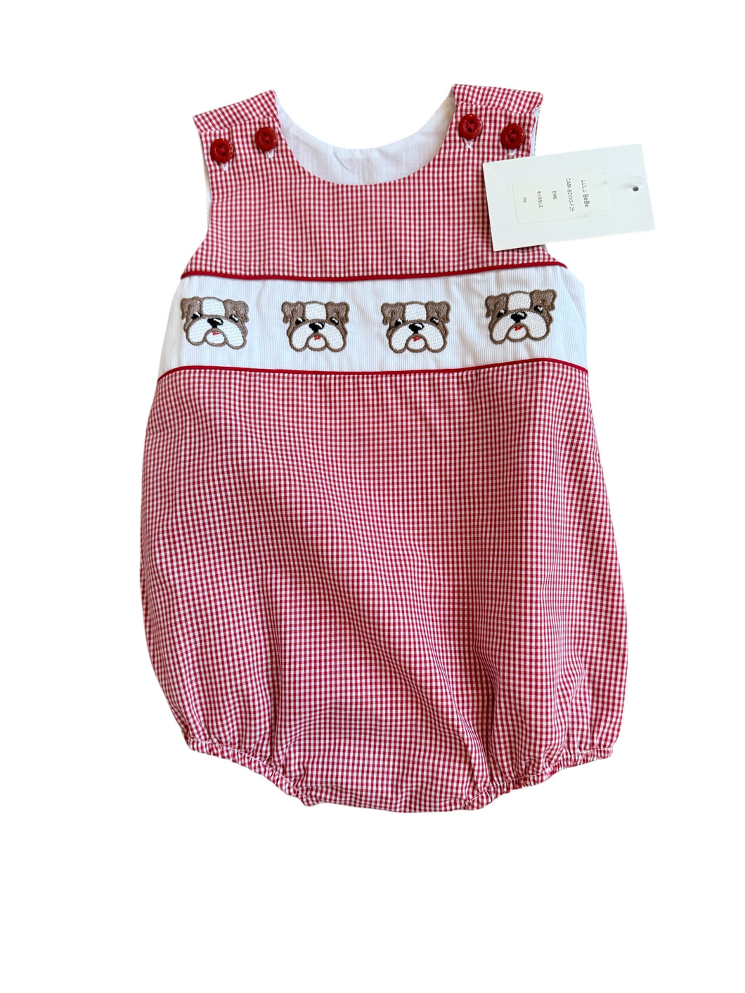 Bulldog Embroidered Boy Bubble