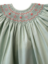 Load image into Gallery viewer, Emma Smocked Bishop Dress - Sage
