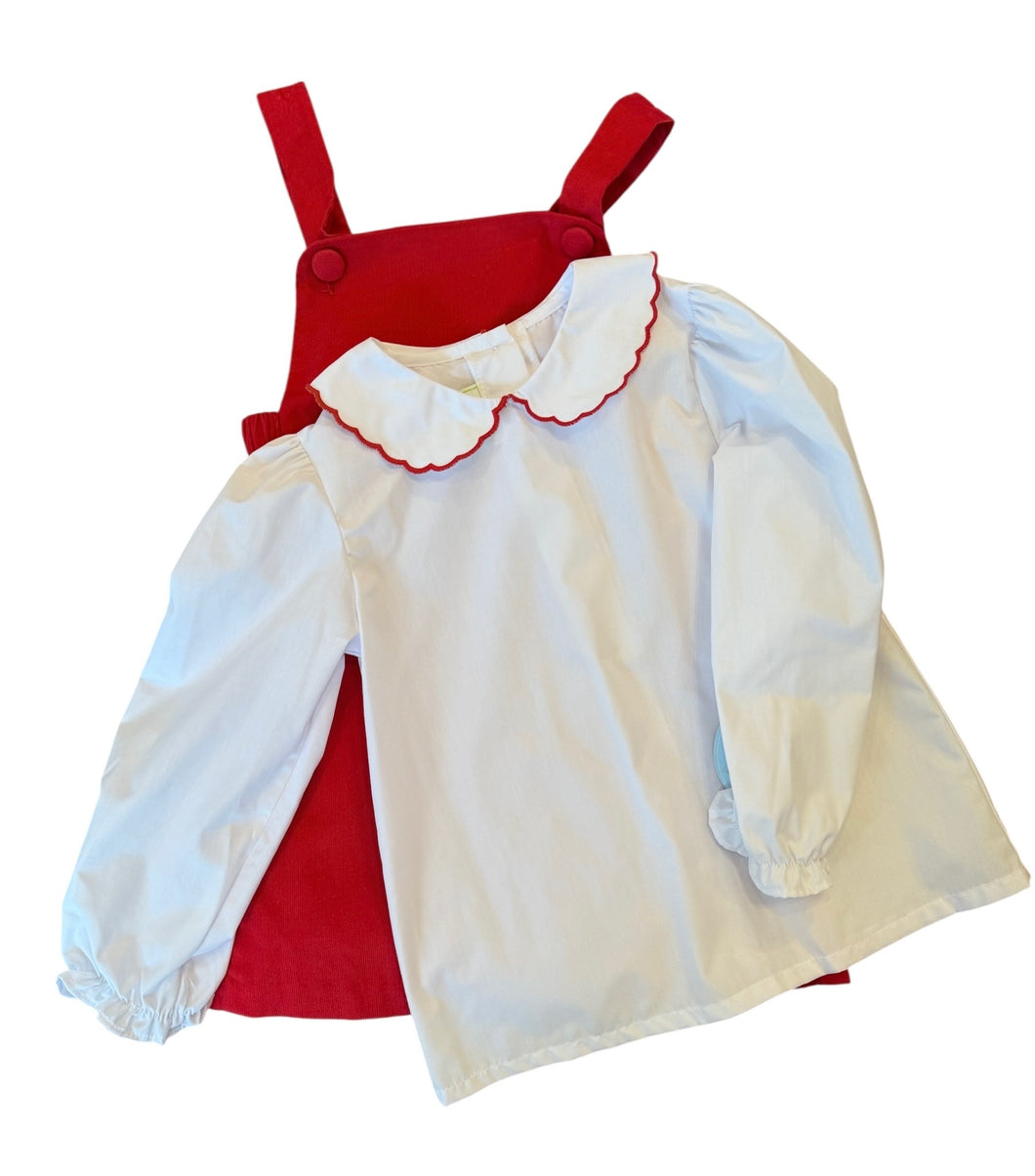 Kendall Collar Blouse - White Broadcloth