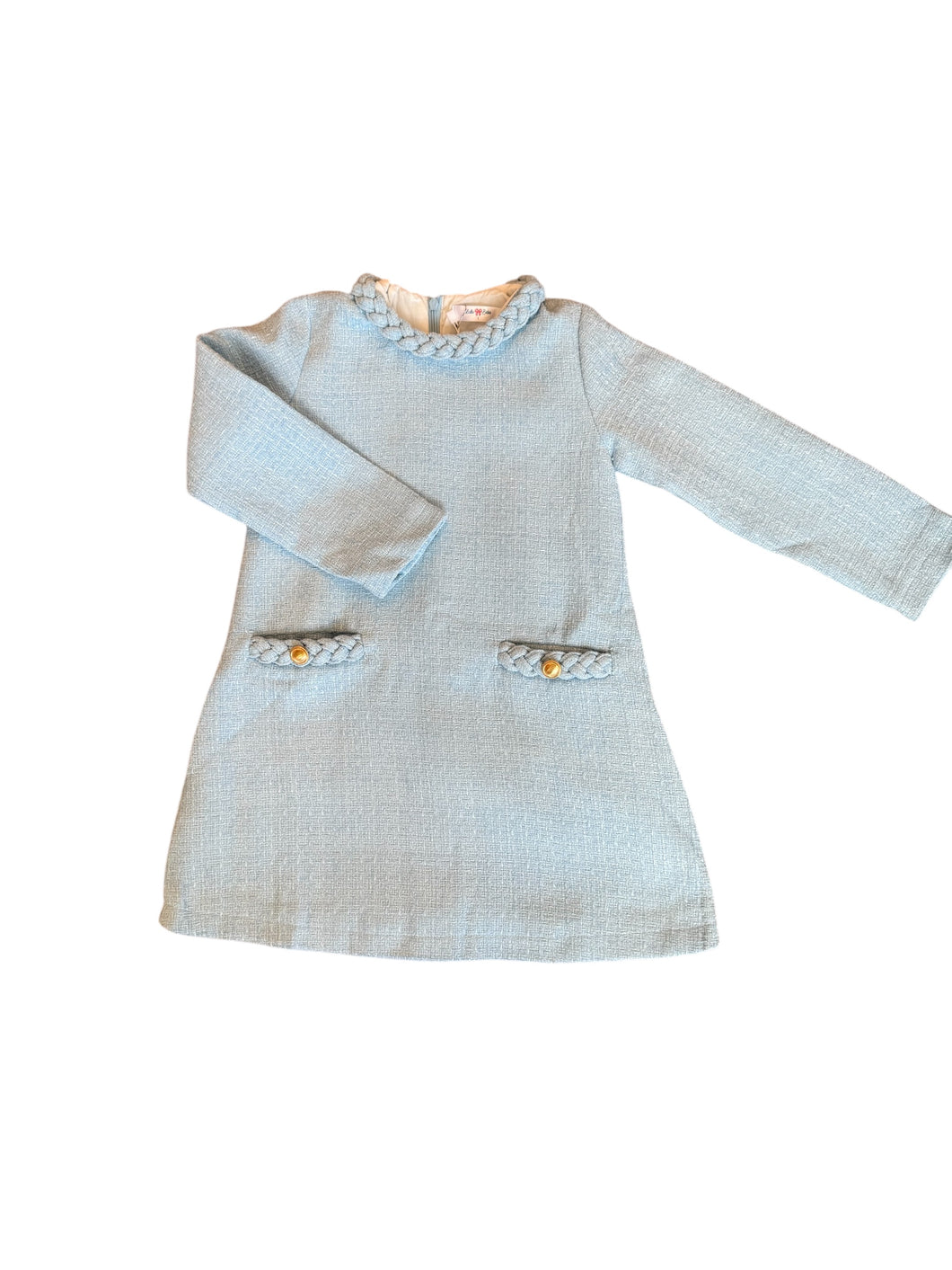 Audrey Blue Braided Dress