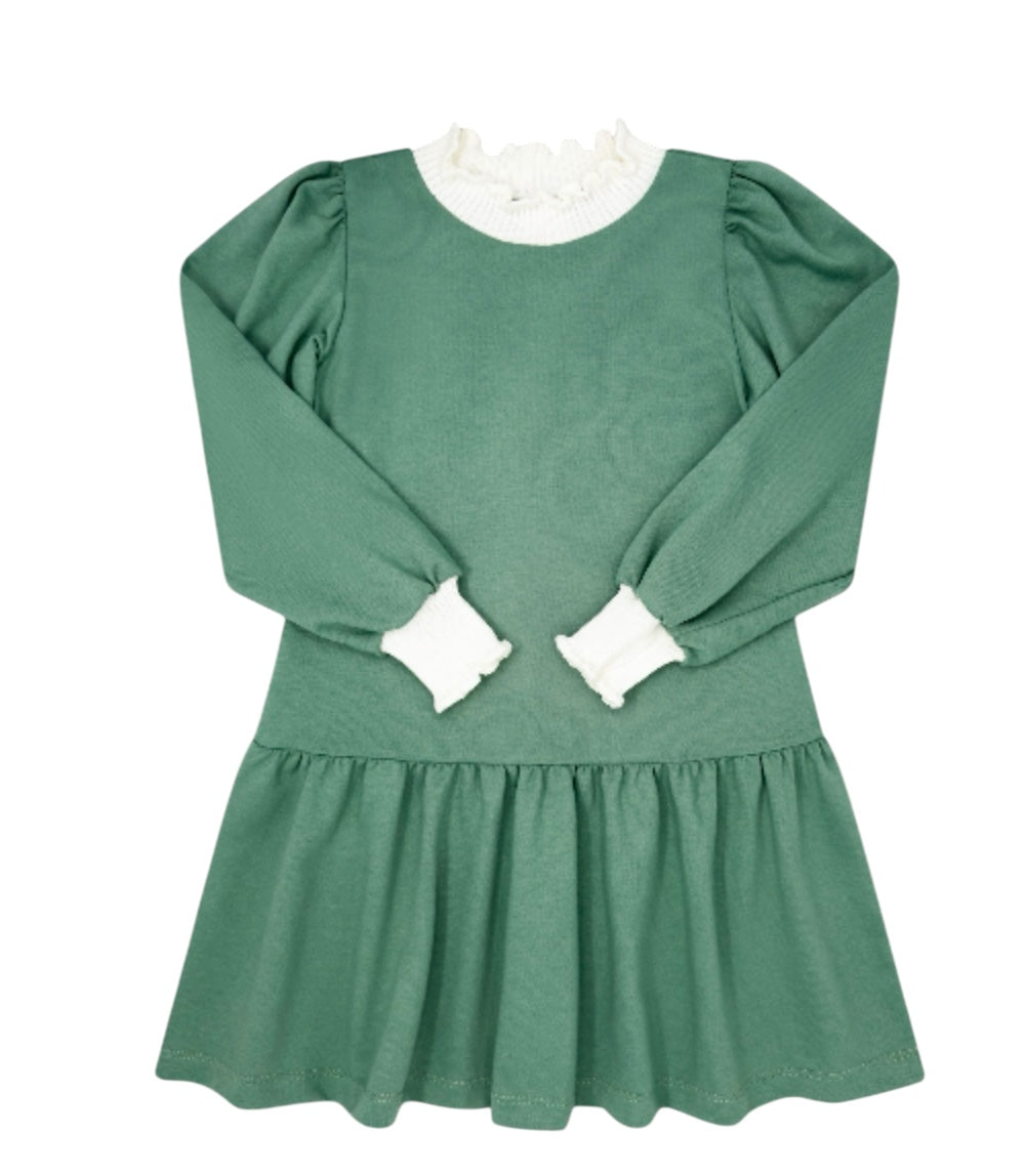 Dorothy Drop Waist Dress - Clover Green Knit