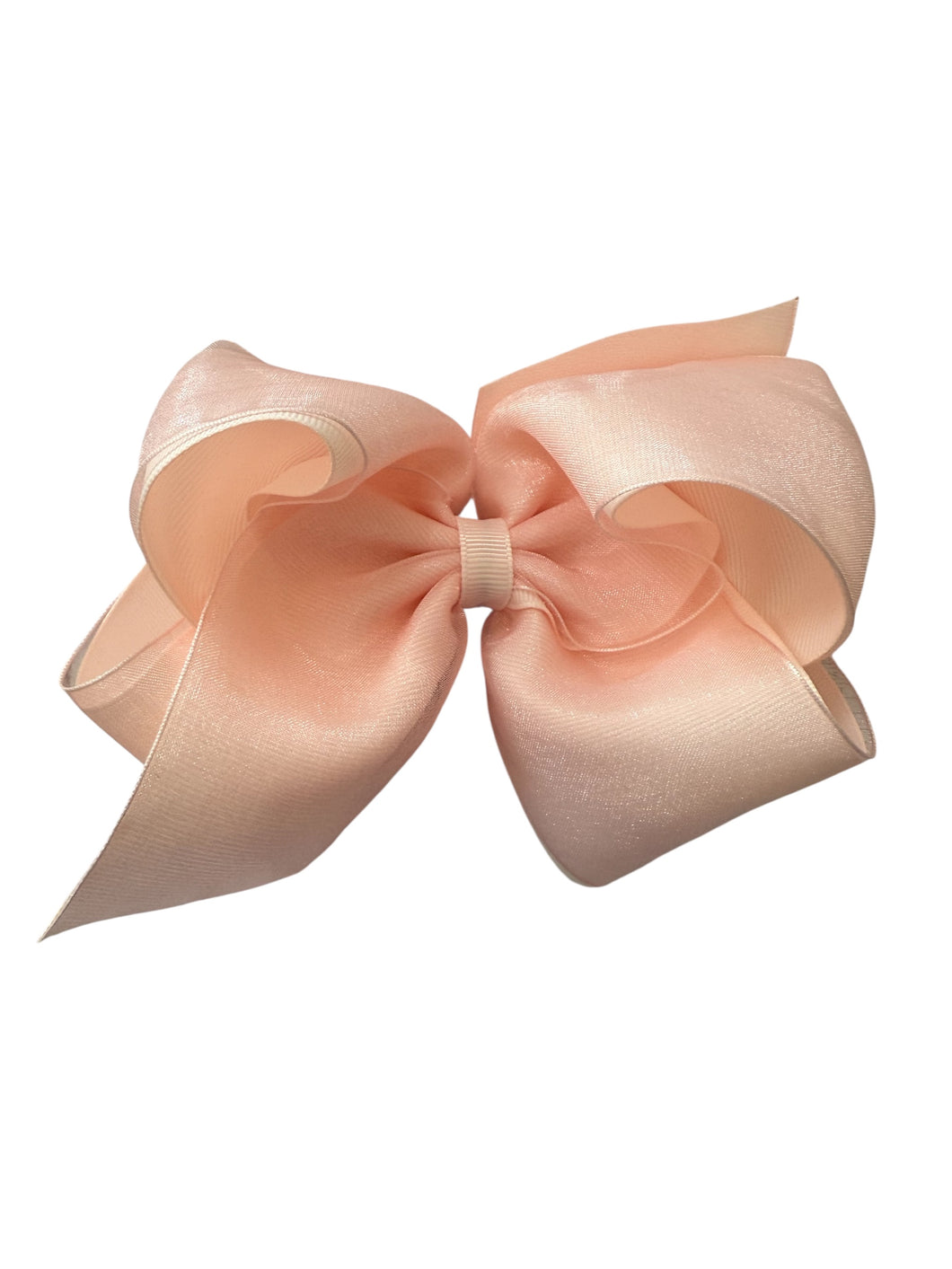 Organza/Grosgrain bow with overlay - Peach