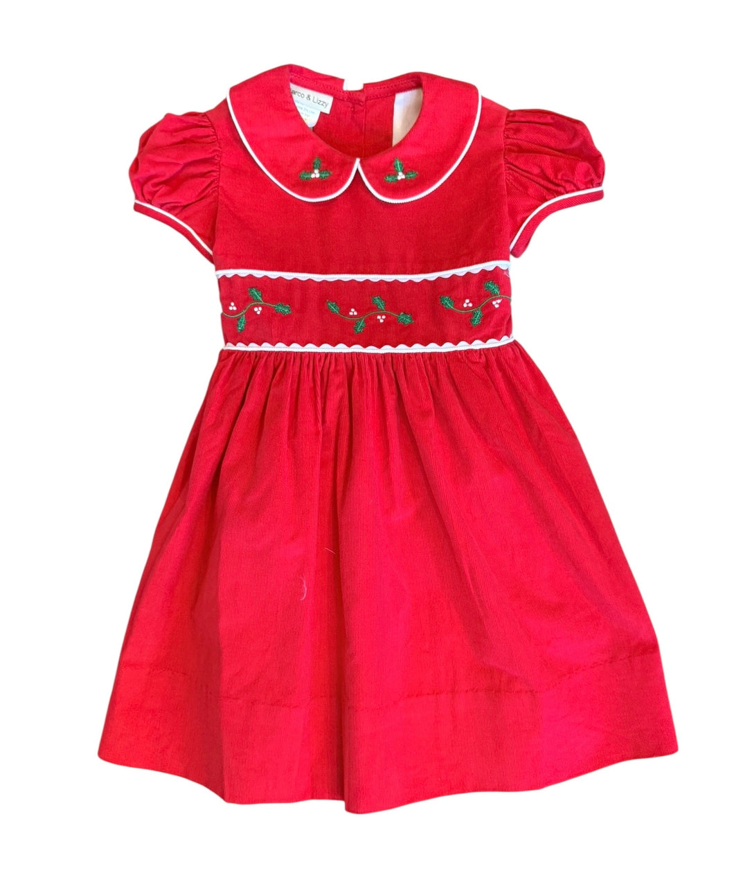 Classic Christmas Red Corduroy Dress