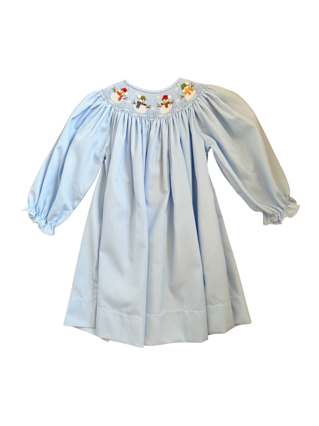 Snowman Smocked Bishop Dress