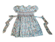 Load image into Gallery viewer, Gianna Blue Floral Smocked Dress
