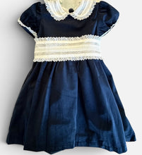 Load image into Gallery viewer, Scarlet Navy Velvet Dress with Sash
