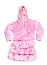 Load image into Gallery viewer, Velvet Velour Skirt  and Jacket Set- Pink
