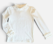 Load image into Gallery viewer, Mary - White KNIT Ruffle collar blouse
