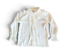 Load image into Gallery viewer, White Smocked Ruffle Collar Shirt - LIZ
