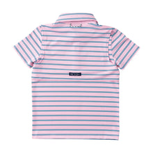 Load image into Gallery viewer, Short Sleeve Pro Performance Polo - Pink Frosting Sea Island Stripe

