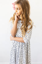 Load image into Gallery viewer, 3/4 Sleeve Pocket Twirl Dress - Scattered Dot
