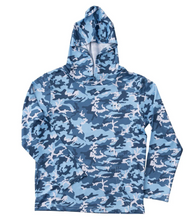 Load image into Gallery viewer, Pro Performance Hoodie Fishing Tee - Blue Camo
