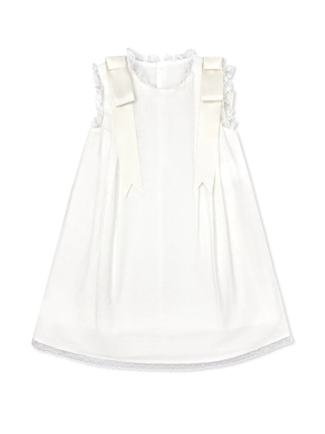 Patricia Swiss Dot Dress - White