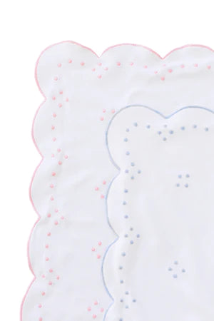 Scallop Dot Receiving Blanket - Pink
