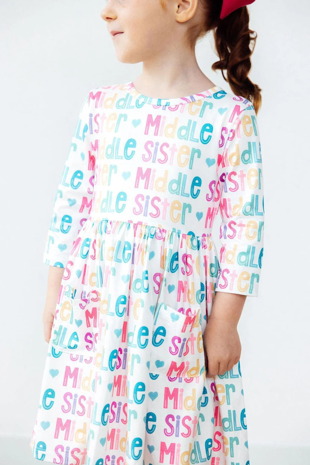 3/4 Sleeve Pocket Twirl Dress - Middle Sister