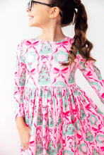 Load image into Gallery viewer, L/S Pocket Twirl Dress - Jingle Bows
