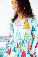 Load image into Gallery viewer, L/S Pocket Twirl Dress - Oh Christmas Tree
