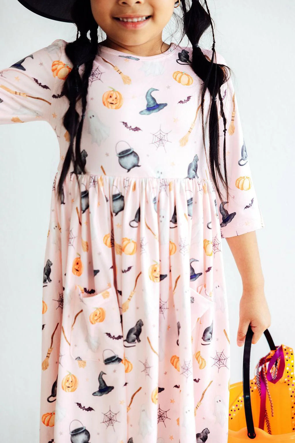 3/4 Sleeve Pocket Twirl Dress - Hey Boo