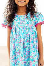 Load image into Gallery viewer, Pom Pom Dress - Aqua Garden
