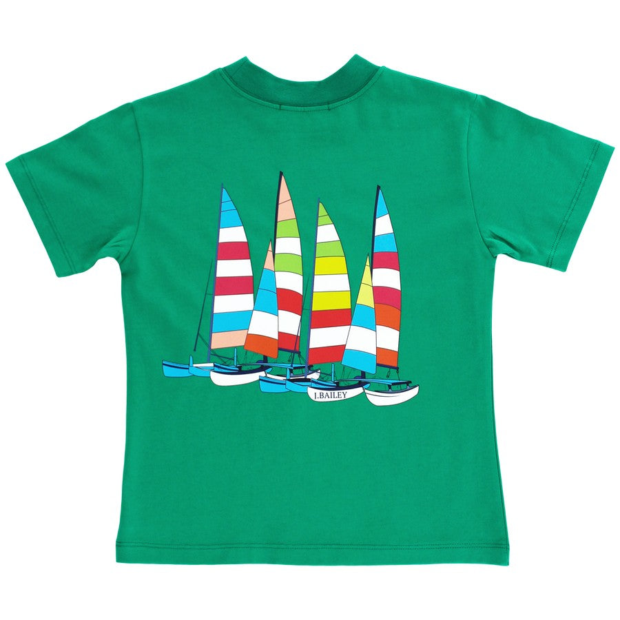 Sailboats Logo Tee - Green