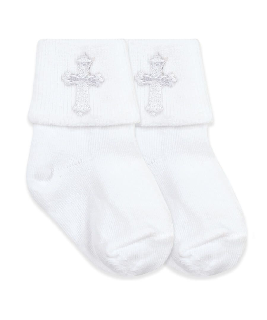 Seamless Toe Christening Socks - White