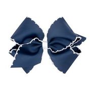 Load image into Gallery viewer, Moonstitch Bow - Navy with White Trim
